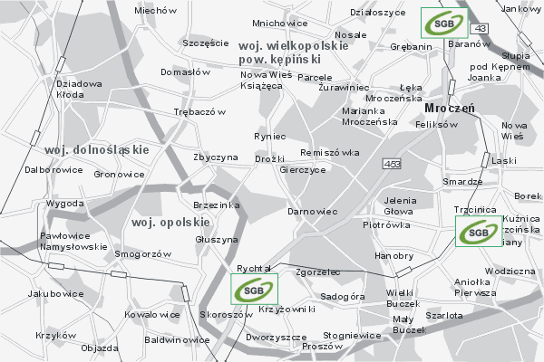 Mapa ( Plan ) Wielkopolski. Warstwa Bankowa Wielkopolska. Wielkopolska.  
  
   Warstwa bankowa prezentuje wybrane lokalizacje wielkopolskich bankw w postaci umieszczonego znaku graficznego BANK. Po najechaniu kursorem myszy na znak graficzny pojawia si nazwa i adres lokalizowanego banku (IE), a po klikniciu w niektre loga otwiera dodatkowe okienko z opisem banku i danymi teleadresowymi. Mapa wykonana jest w skali 1:50 000 - warstwa bankowa.

Wielkopolska - warstwa bankowa ( BANK ) Internetowego Planu Wielkopolski serwisu Cyber Wielkopolska.