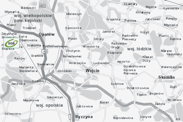 Mapa ( Plan ) Wielkopolski. Warstwa Bankowa Wielkopolska. Wielkopolska.  
  
   Warstwa bankowa prezentuje wybrane lokalizacje wielkopolskich bankw w postaci umieszczonego znaku graficznego BANK. Po najechaniu kursorem myszy na znak graficzny pojawia si nazwa i adres lokalizowanego banku (IE), a po klikniciu w niektre loga otwiera dodatkowe okienko z opisem banku i danymi teleadresowymi. Mapa wykonana jest w skali 1:50 000 - warstwa bankowa.

Wielkopolska - warstwa bankowa ( BANK ) Internetowego Planu Wielkopolski serwisu Cyber Wielkopolska.