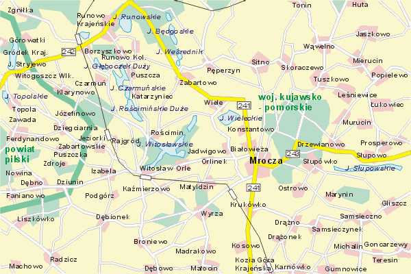 Mapa ( Plan ) Wielkopolski. Warstwa gwna. Wielkopolska.    
   Warstwa gwna prezentuje ukad miejscowoci, tras, drg, terenw zieleni Wielkopolski. Zaznaczono: gwne trasy komunikacyjne, trasy przelotowe Wielkopolski, jeziora, rzeki, trasy kolejowe, tereny zielone, przemysowe. Mapa wykonana jest w skali 1:50 000 - warstwa podstawowa oraz w wikszych skalach.

Wielkopolska - warstwa gwna Internetowej Mapy Wielkopolski serwisu Cyber Wielkopolska.