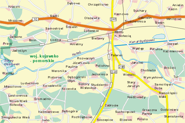 Mapa ( Plan ) Wielkopolski. Warstwa gwna. Wielkopolska.    
   Warstwa gwna prezentuje ukad miejscowoci, tras, drg, terenw zieleni Wielkopolski. Zaznaczono: gwne trasy komunikacyjne, trasy przelotowe Wielkopolski, jeziora, rzeki, trasy kolejowe, tereny zielone, przemysowe. Mapa wykonana jest w skali 1:50 000 - warstwa podstawowa oraz w wikszych skalach.

Wielkopolska - warstwa gwna Internetowej Mapy Wielkopolski serwisu Cyber Wielkopolska.