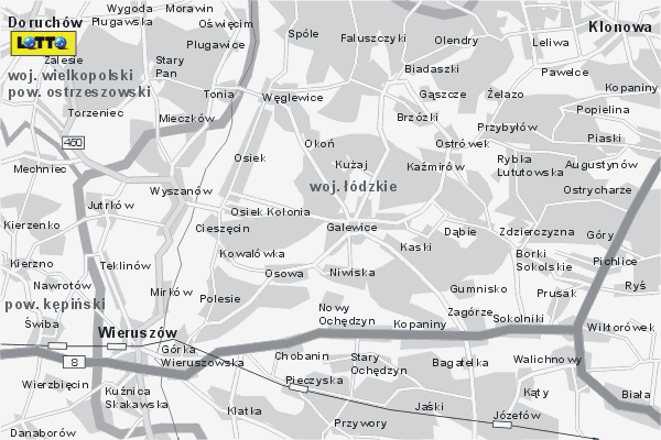 Mapa ( Plan ) Wielkopolski. Lokalizacje LOTTO Wielkopolska. Wielkopolska.  
  
   Warstwa LOTTO prezentuje lokalizacje wielkopolskich lottomatw w postaci umieszczonego znaku graficznego LOTTO. Po najechaniu kursorem myszy na znak graficzny pojawia si nazwa i adres lokalizowanego lottomatu (IE), a po klikniciu w niektre loga otwiera dodatkowe okienko z opisem kolektury, danymi teleadresowymi i godzinami otwarcia. Mapa wykonana jest w skali 1:50 000 - warstwa LOTTO.

Wielkopolska - lokalizacje lottomatw ( LOTTO ) Internetowego Planu Wielkoplski serwisu Cyber Wielkopolska.